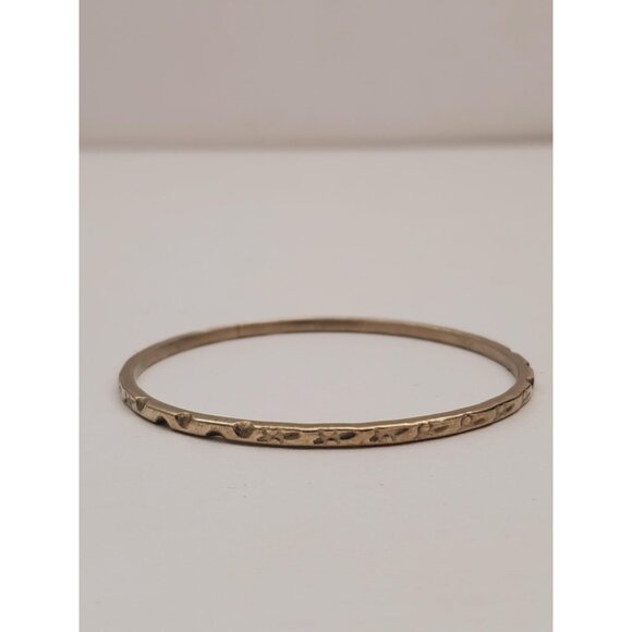 Vintage Silver 925 Bangle Bracelet Eternity Setting Etched Scrolled Design Art - Picture 3 of 10